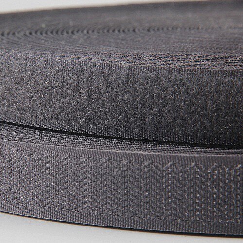 20mm*25 Yard Colorful Velcro Nylon Hook and Loop Tape Adhesive Fastener Sticke No Glue Garment Clothing Sewing Accessories: Grey 25yards