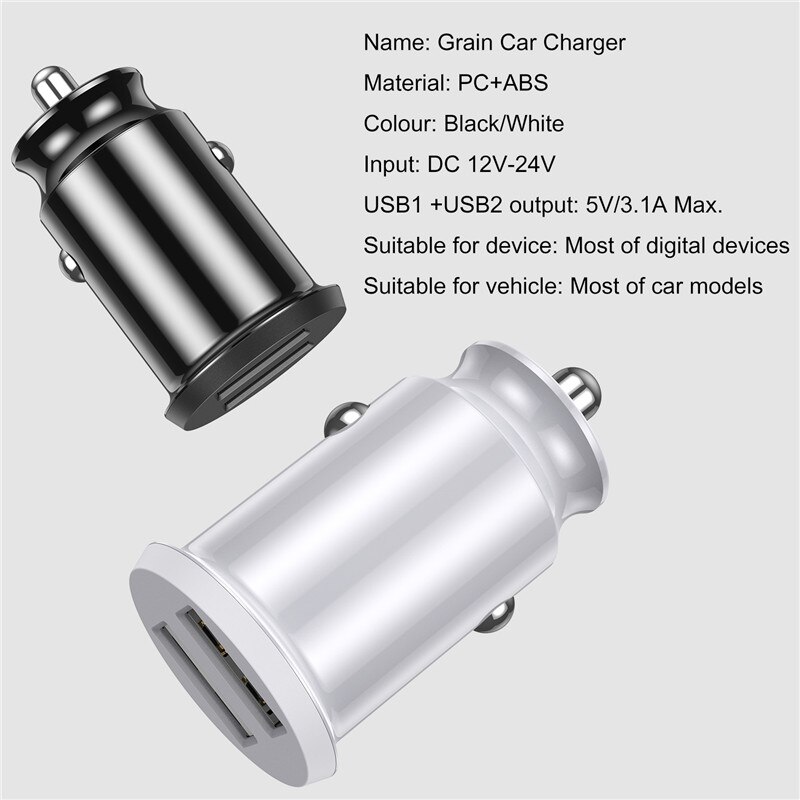 TKEY 4.8A Dual USB Car Charger Mobile Phone Fast Charger QC3.0 Car Charging For IPhone 11 Samsung S10 Plus Xiaomi Note10