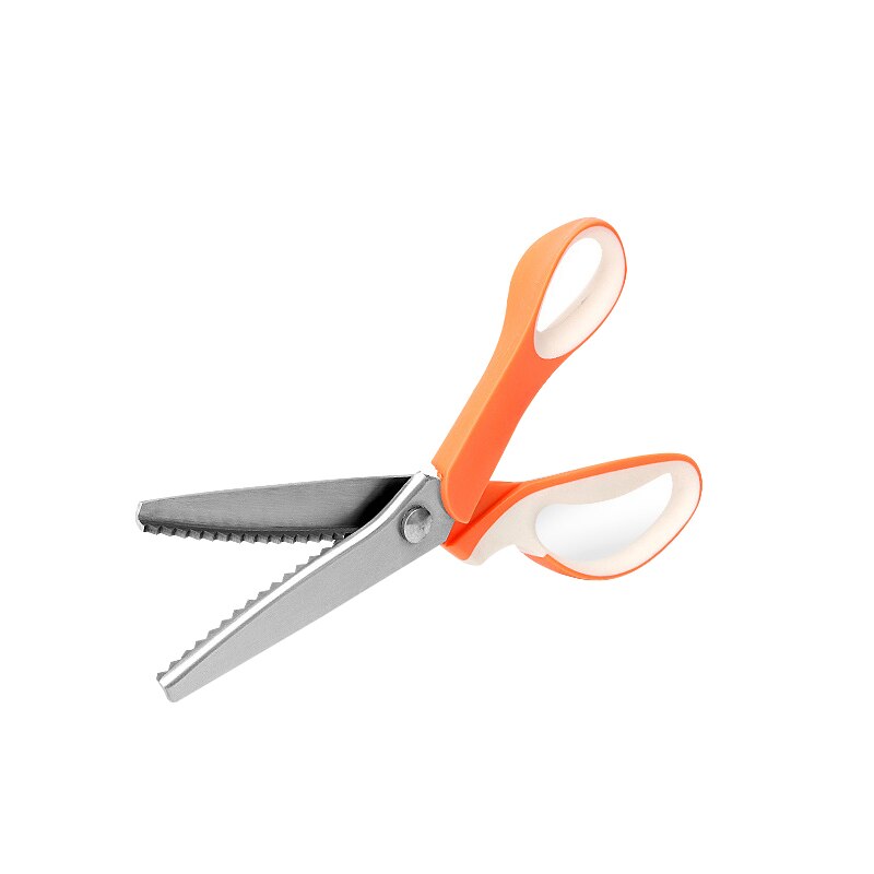 Leather Scissors Stainless Steel Tailor Scissors with Zigzag Shape Zigzag Fabric Scissors Cutting Garment DIY: Orange