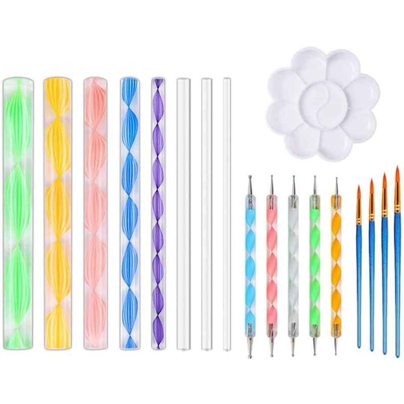 Mandala Dotting Tools Set Include Pen Dotting Tools Mandala Ball Paint Tray for Painting Rocks, Coloring, Drawing 18Pcs