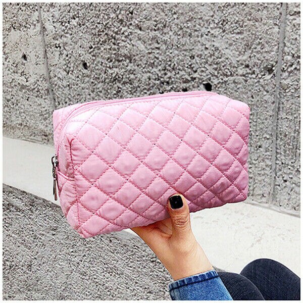 nouvelles femmes grand sac de maquillage cosmétique étui Portable toilette stockage poignée organisateur voyage Kit: Rose