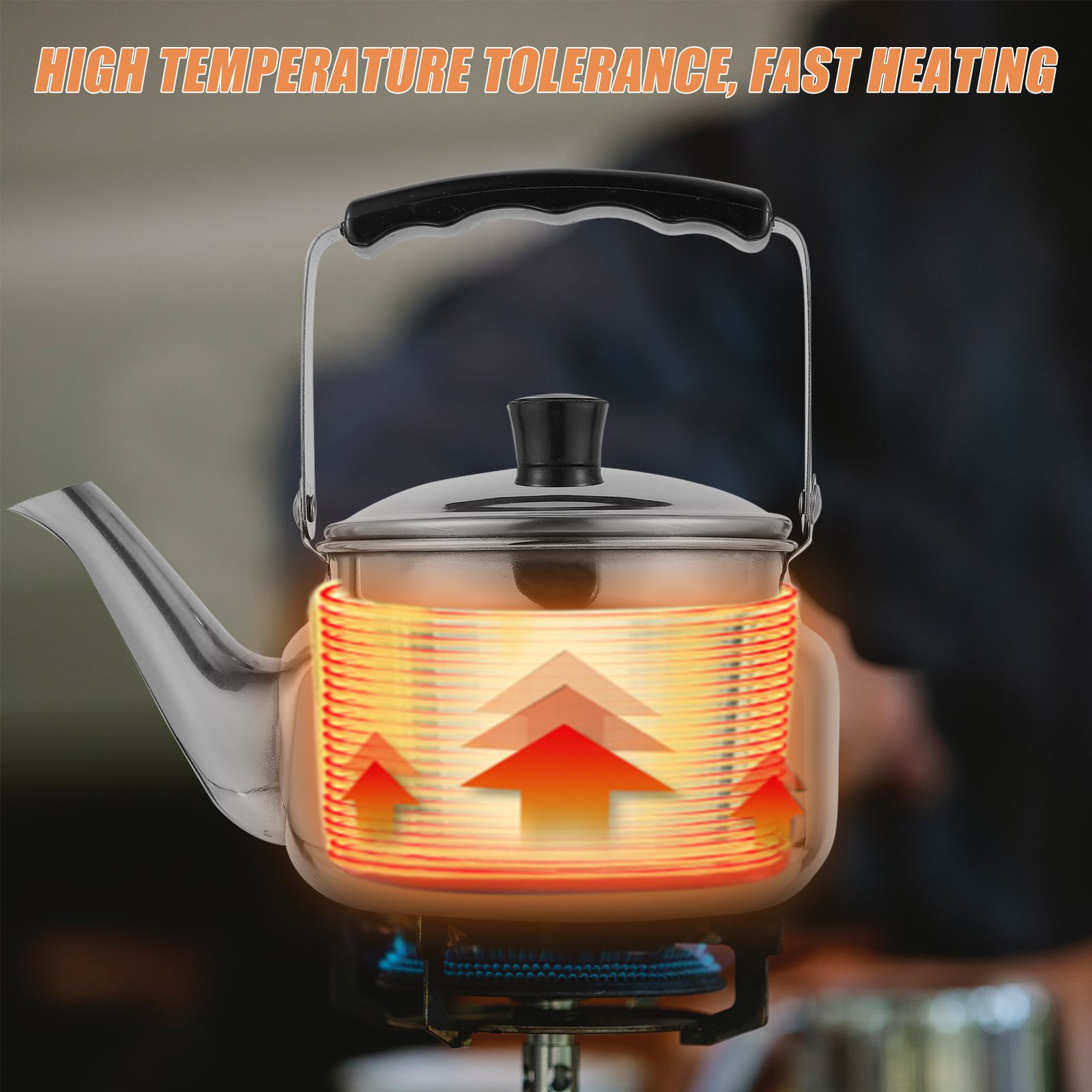 Stainless Steel Water Kettle Outdoor Teapot Ant-scald Handle Tea Kettle