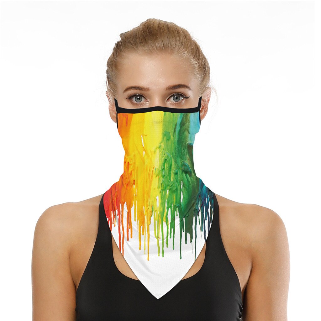 4% Outdoor Print Seamless Ear Scarf Sports Scarf Neck Tube Face Dust Riding Bike Face Face Cover Scarves Face Dust Face Shield: A