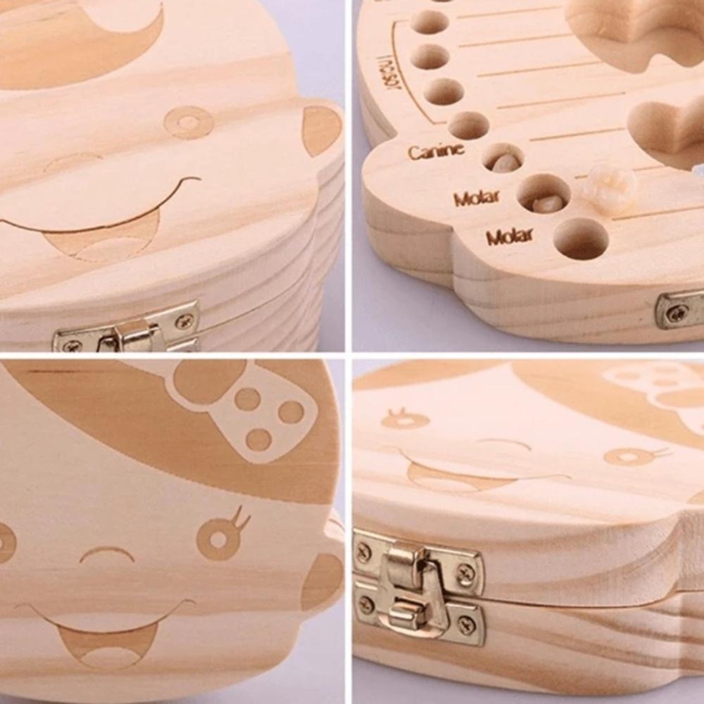 Wooden Baby Deciduous Teeth Storage Box Umbilical Cord Collection Box