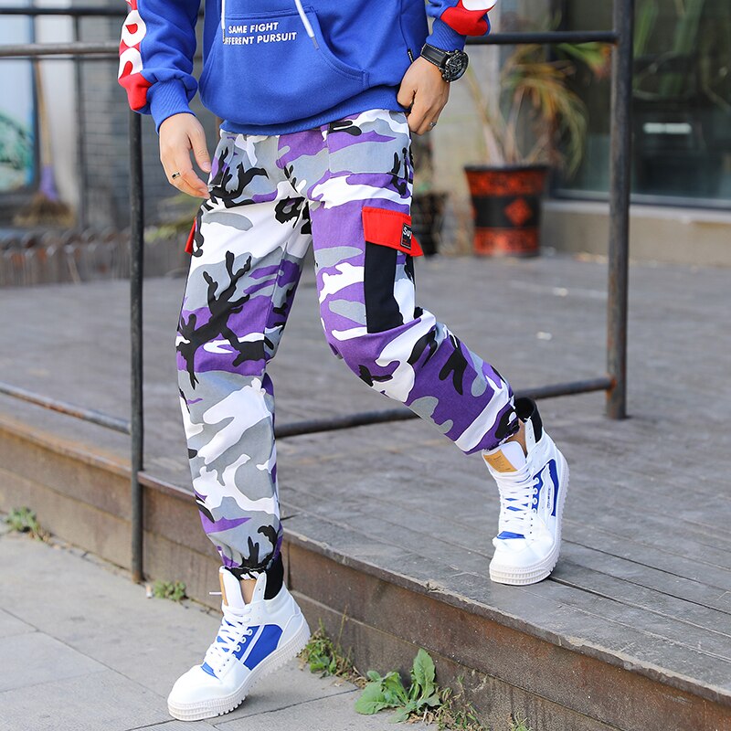 Novo solto calças de carga dos homens calças largas calças moda calças de moletom cabidas wear hip hop bolso pant