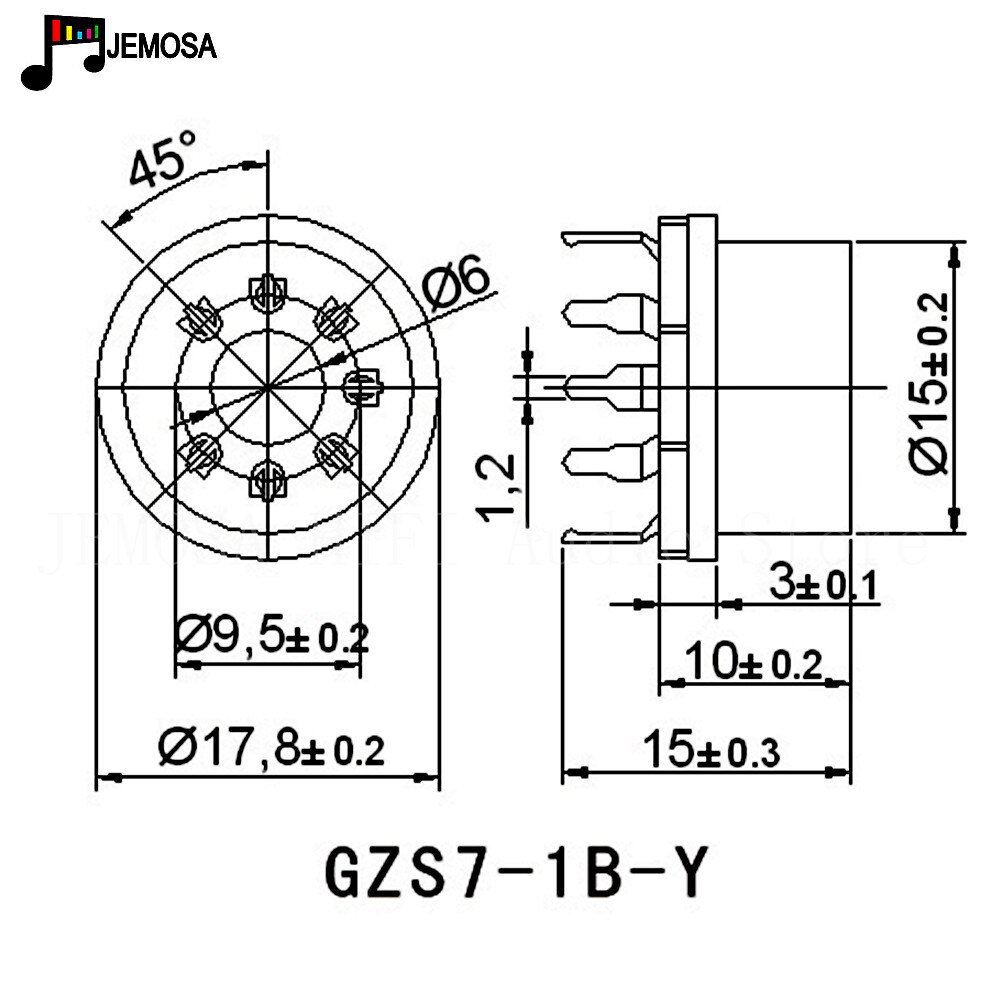 10 pçs cerâmica tubo de vácuo soquete 7 pinos base da válvula GZC7-1B-Y para b & w imagem tubo 6j1 6j2 6j3 6x4 6z4 6h2 tubo de vácuo amplificador