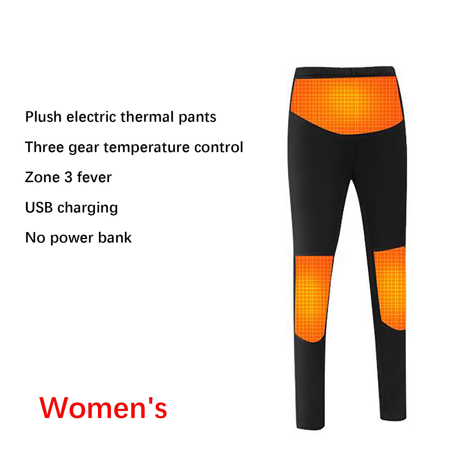 Winter Electric Heated Warm Pants Women USB Heating Elastic Intelligent Constant Temperature Heated Underwear for Camping Ski
