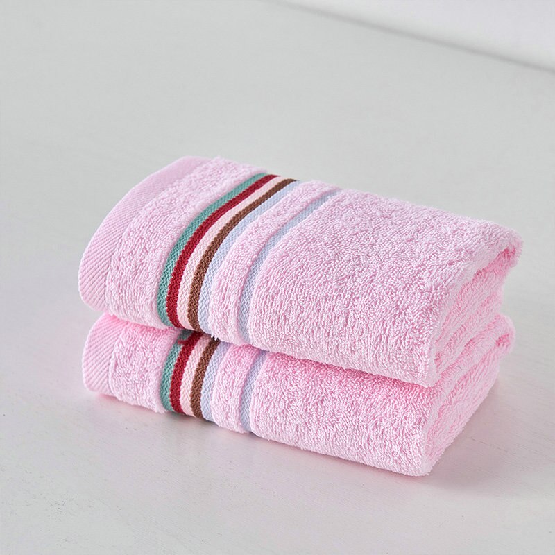 Face Towel Bathroom Super Absorbent Luxury Soft Cotton Towels Hand Towel 33x72cm Stripe Style 100% Cotton MJ-1098: Pink