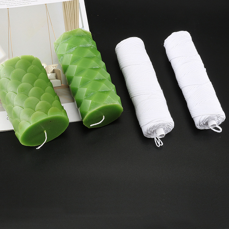 Mechas de vela de algodón, mecha trenzada cuadrada, suministros para hacer velas, accesorios para velas, 1 ud.