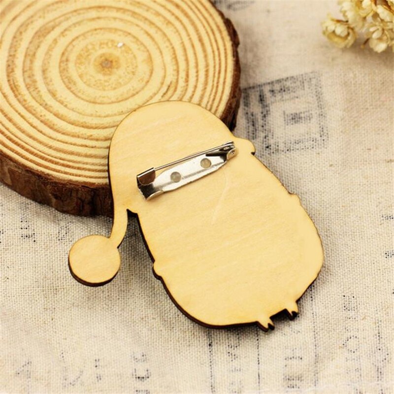 DoreenBeads Handgemaakte Houten Pin Broches Mooie Animal Uil Patroon Veiligheid Pin voor Trui Jas Sjaal Decor Kerst Accessoires