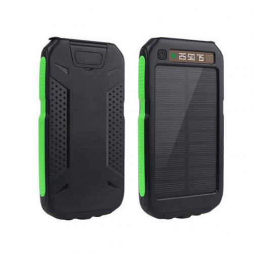 8000Mah Solar Power Bank Dual Usb Powerbank Waterdichte Batterij Externe Draagbare Opladen Met Led Light Power Bank Opladen: Green