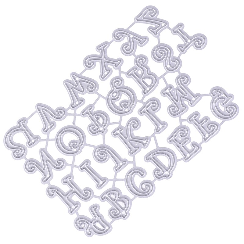 Alphabet Letters Decor Metal Steel Frames Cutting Dies DIY Scrap Booking Photo Album Embossing Paper Cards 10.2*6.9cm