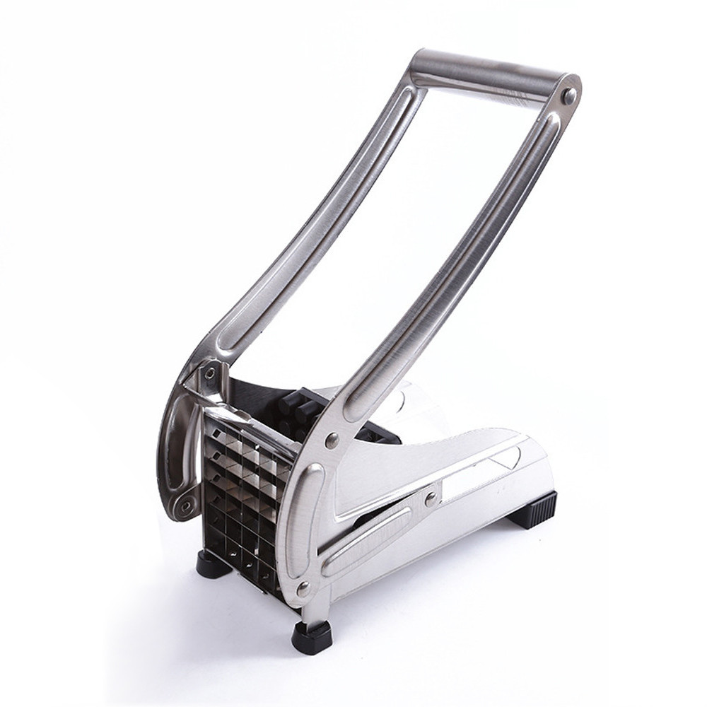 Máquina para hacer patatas fritas, cortador de patatas fritas de acero inoxidable, máquina de corte de 2 cuchillas con agujeros diferentes