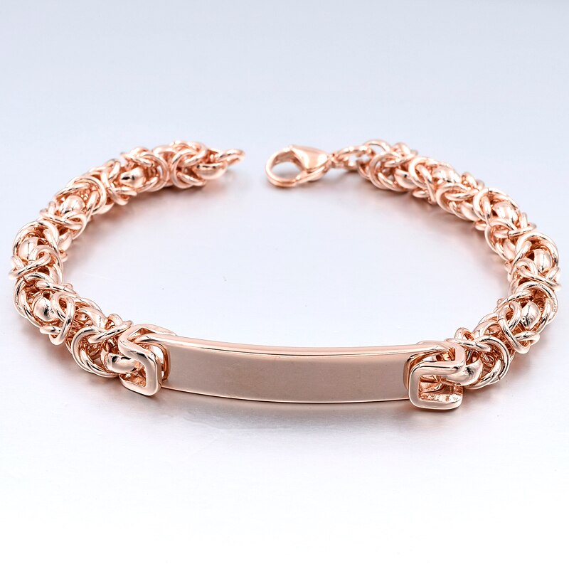 Stainless Steel Bracelets Men Jewelry ID Bracelet Byzantine Link Chain Style