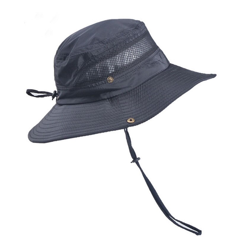 Outdoor Fishing Hiking Hat Men's Summer Sun Shade Sun Hat Summer UV Protection Fisherman Hat Male: black