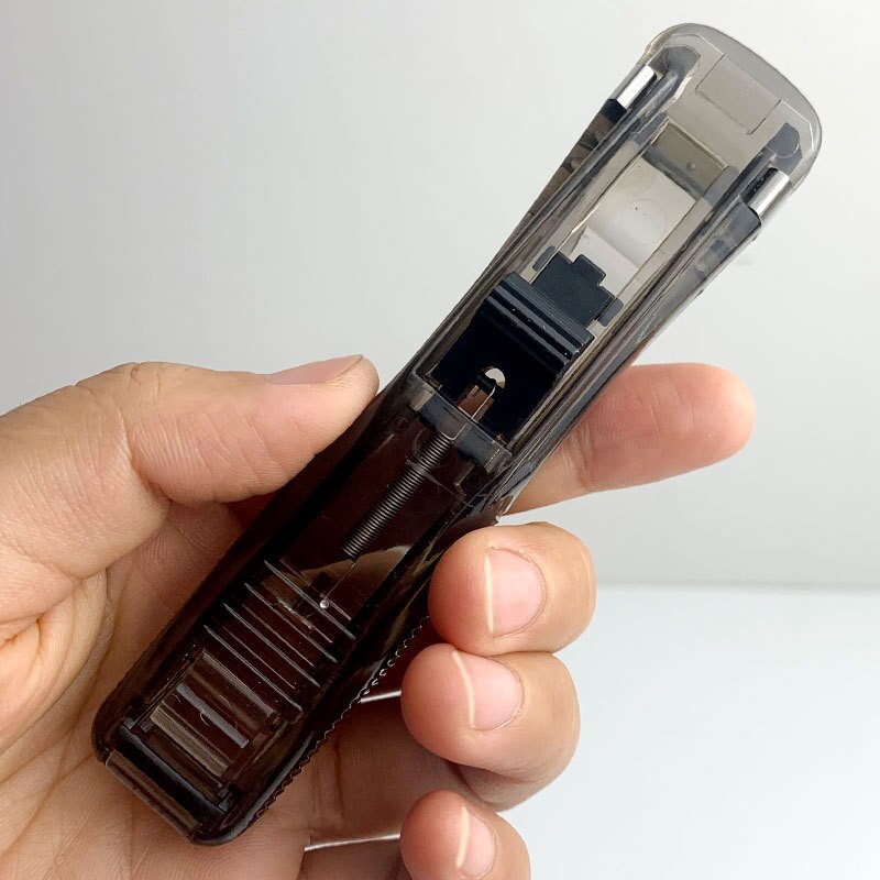 Push Clip Stapler Staple Remover Binder Push Clamp File Folder Dispenser Paper Clips Office Supplies Set Seamless Stapler: Black