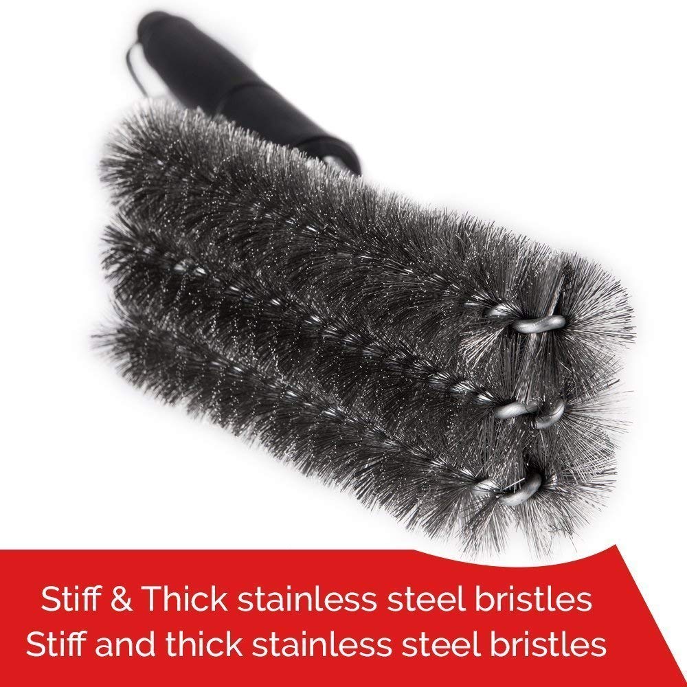 Barbecue brush, 3 in 1 barbecue grill brush cleaning brush with stainless steel wire, very suitable for barbecue, gas grill elec
