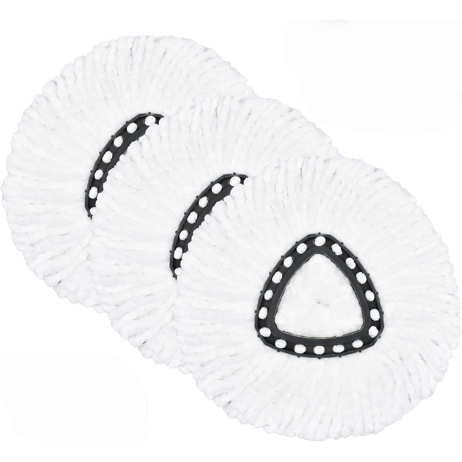 Spin Mop Pads for Vileda O-Cedar EasyWring 1-Tank System,Microfiber Spin Mop Heads,Triangle Swivel Mops Refill,Machine Washable: light yellow
