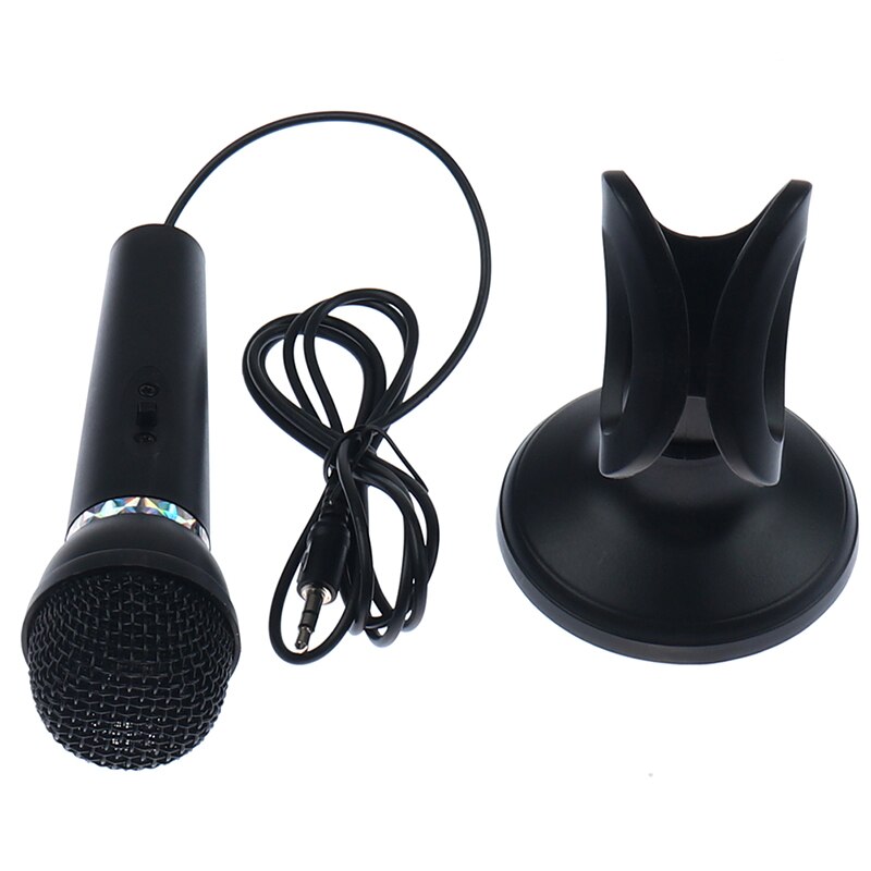 Condenser Microphone 3.5mm Plug Home Stereo Stereo Desktop Stand For PC Video Chat Podcast Recording