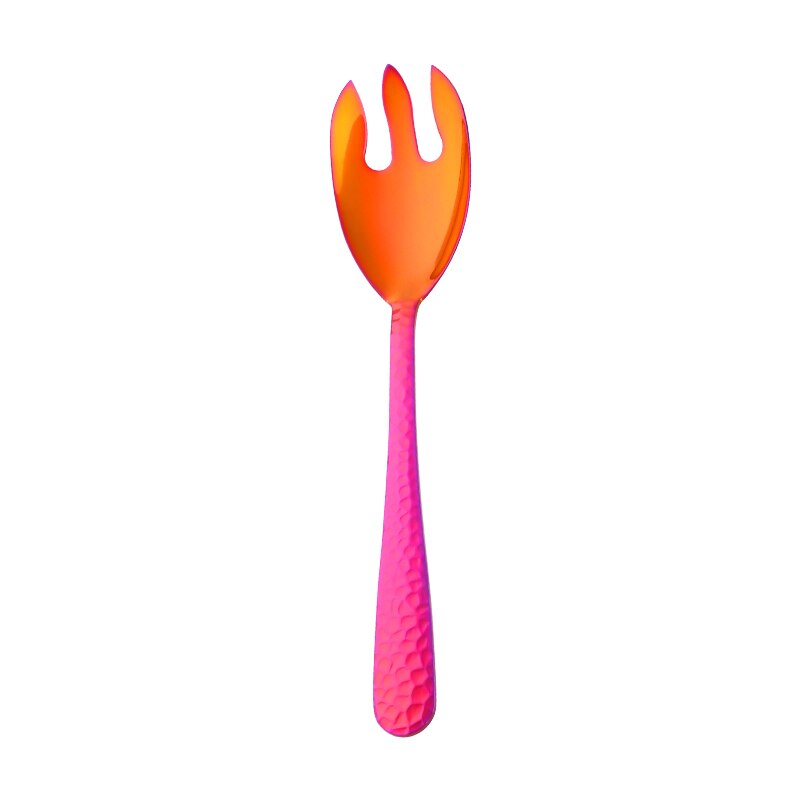 12 Inch Grote Opscheplepel Vork Kleurrijke Verbazingwekkende Rainbow Salade Server Eetlepel Roestvrijstalen Eetkamerstoel Kitechen Gebruiksvoorwerp: Rainbow NO.3-Fork