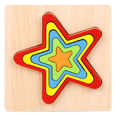 Rompecabezas de madera con formas geométricas coloridas para niños, rompecabezas estéreo para niños, juguete educativo temprano, de entrenamiento en casa: 2