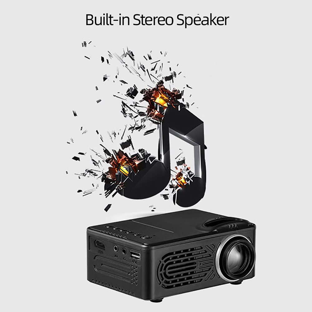 814 Mini Projector 1080P Full HD LED Projector USB HDMI Beamer UK Plug LED Video Movie Party Mini Proyector Portable Home Theate