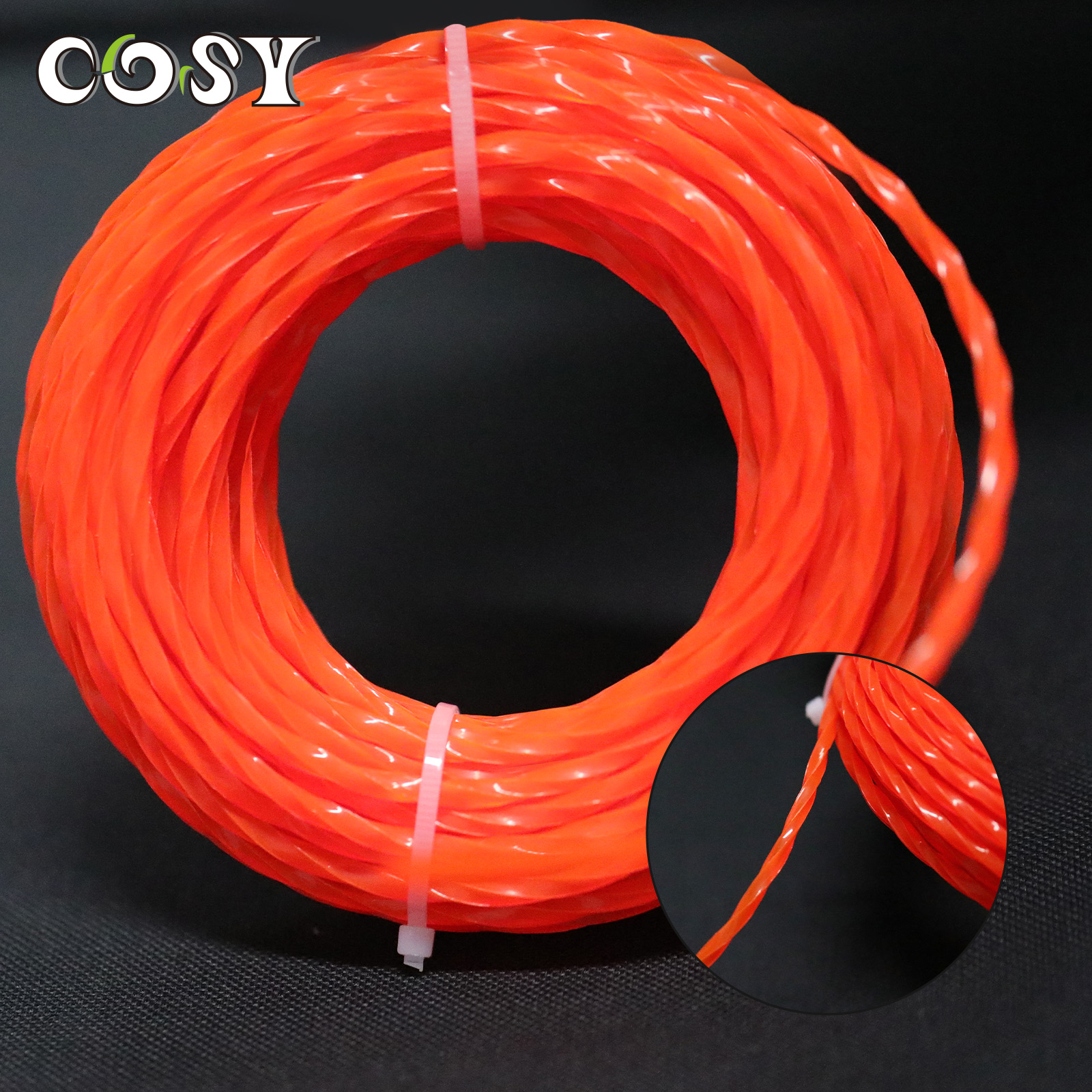 5m/10m/15m*2.4mm/2.7mm/3mm/3.5m/4mm Grass Trimmer Line Nylon Spiral Brush Cutter Rope Grass Trimmer Line Lawn Mower Replacement