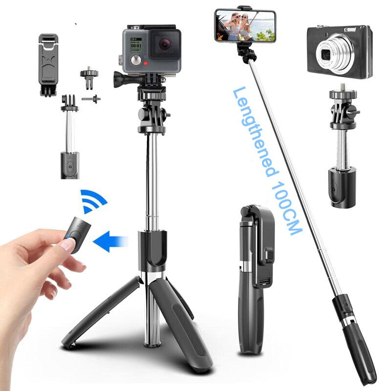 Draadloze Bluetooth Selfie Stok Statief Opvouwbare Statief Monopods Universal Voor Iphone Smartphones Voor Gopro Sport Actie Camera