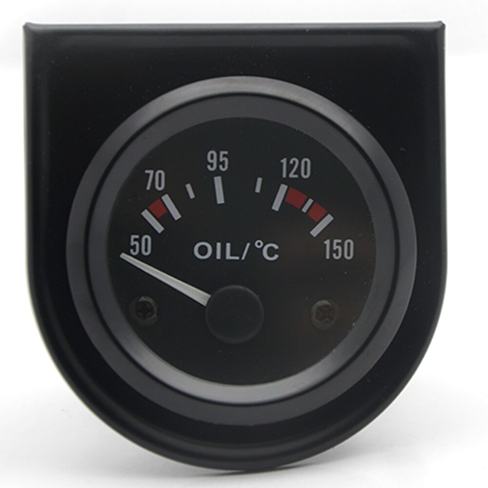 2 " 52mm sort vandtemp / olietemp / oliepresse psi / oliepresse kg / volt / amperemeter / brændstofniveaumåler bilmåler med holder til holder til holder: Olietemp