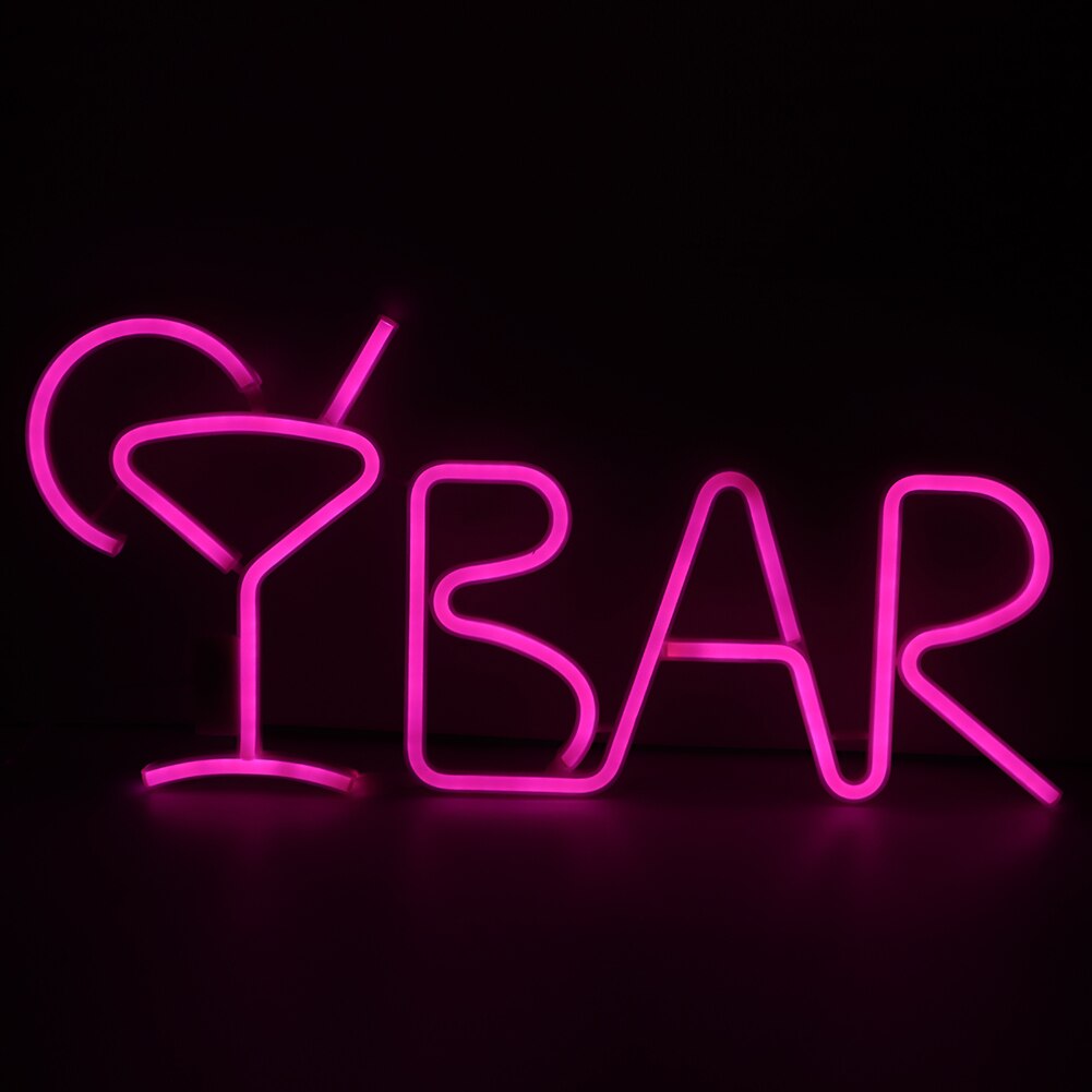 Neon lys bar bogstaver formet led neon lys butik skilte lys med fjernbetjening til fest bar hjem indretning: Lyserød