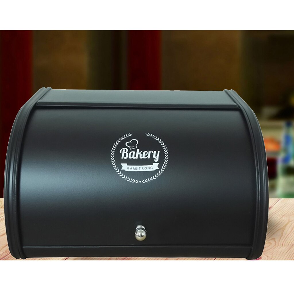 Black Metal Various Shapes Baking Bread Box Bread Bin Storage Box Container Roll Top Lid Durable for Bread Fermentation Rattan