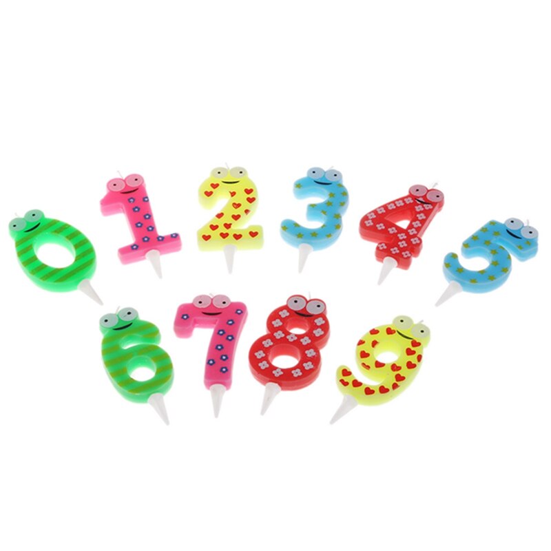 Número de cumpleaños velas dibujo de número 0 1 2 3 4 5 6 7 8 9 feliz vela para pastel de cumpleaños Cupcake Topper suministro para decoración de
