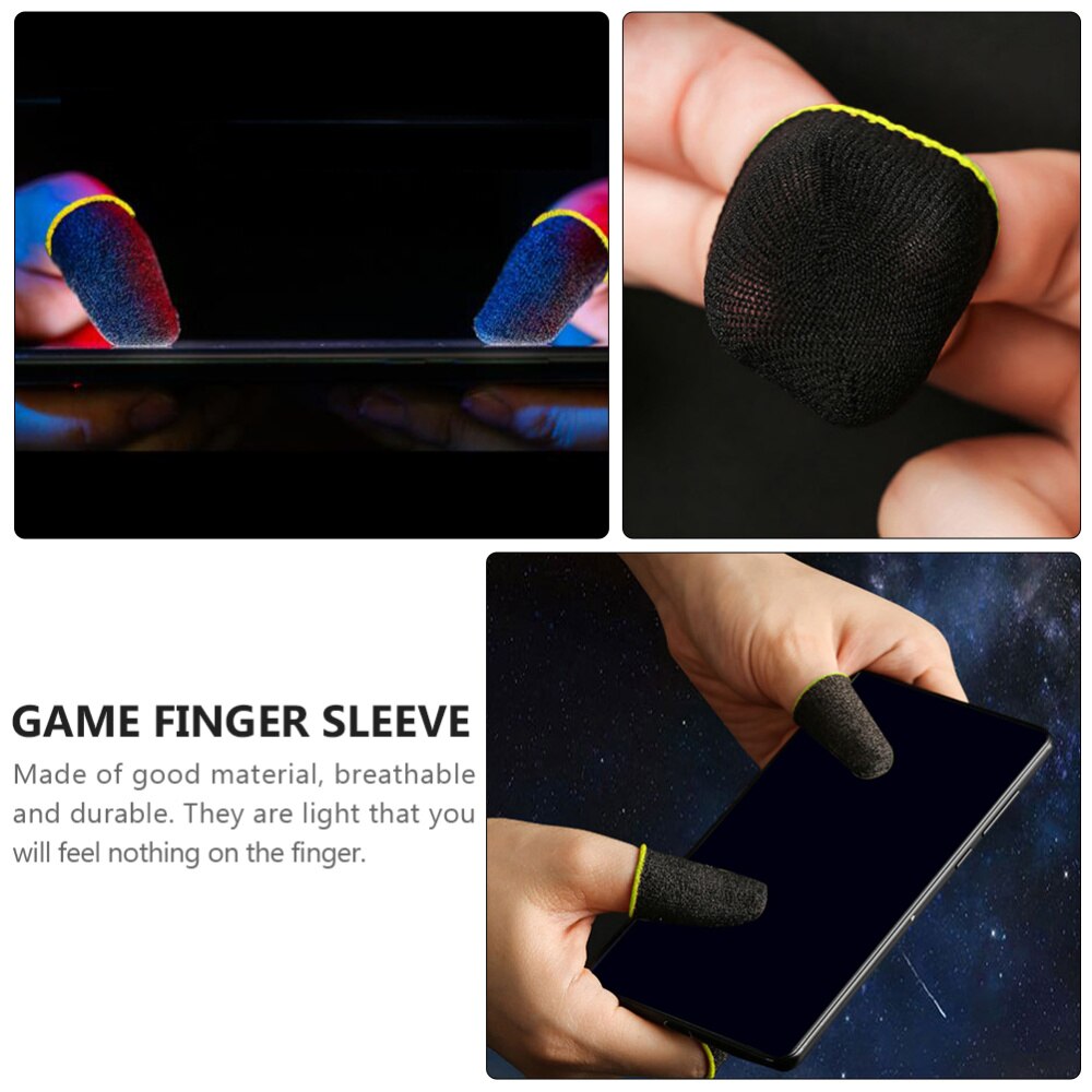 10Pcs Mobile Touchscreen Game Controller Finger Sleeves Anti-sweat Supply