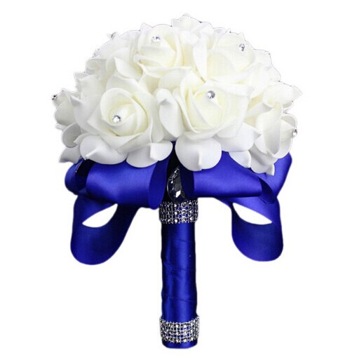 Beautiful Romantic Wedding Simulation Flower Rose Crystal Bouquet Bride Bridesmaid Flower-Girl Wand Best Wedding Floral