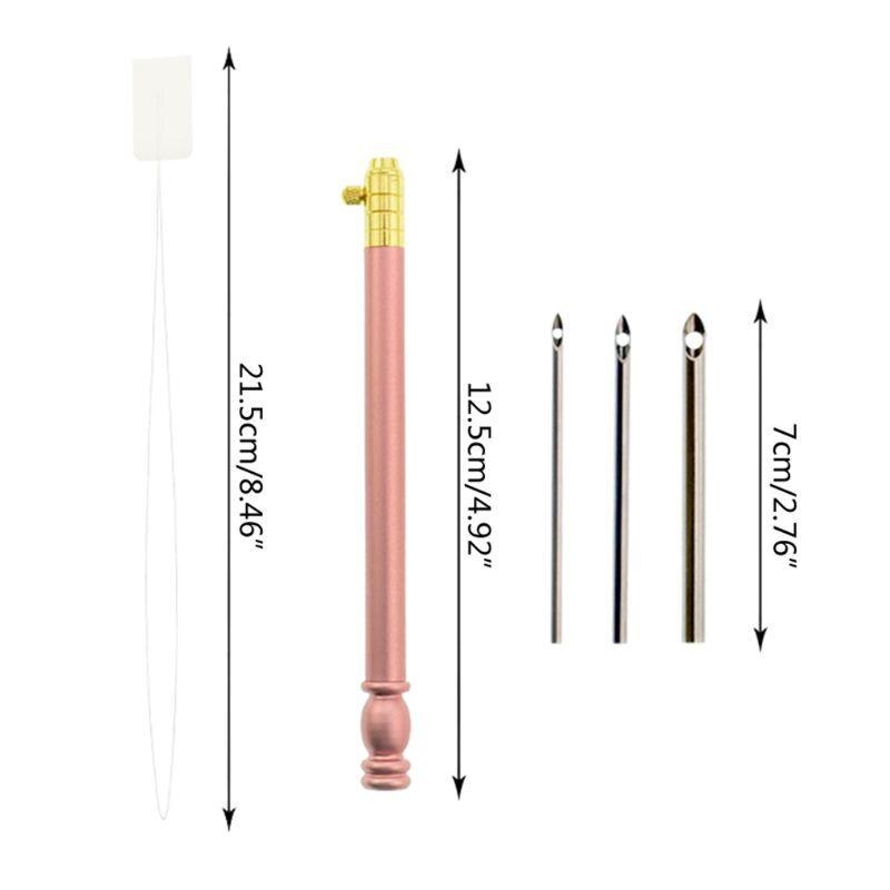 Embroidery Crochet Hook with 3 Needles Punch Threader Set Knitting Sewing Tool Accessories DIY Crafts