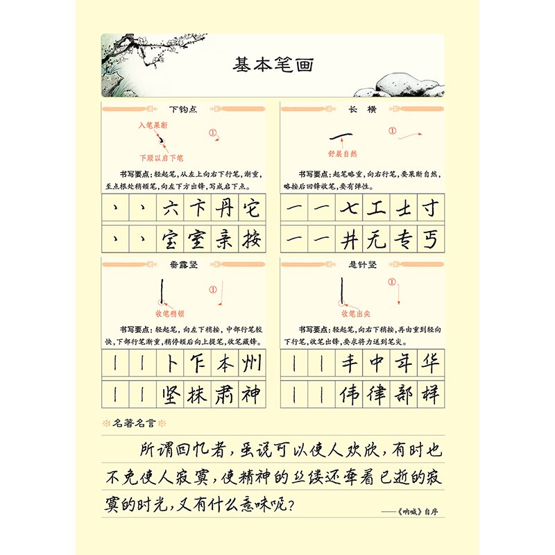 Chinese Calligraphy Copybook for Kids Handwriting Famous Quotes Running Script to Practice Chinese Calligraphy Writing Modian