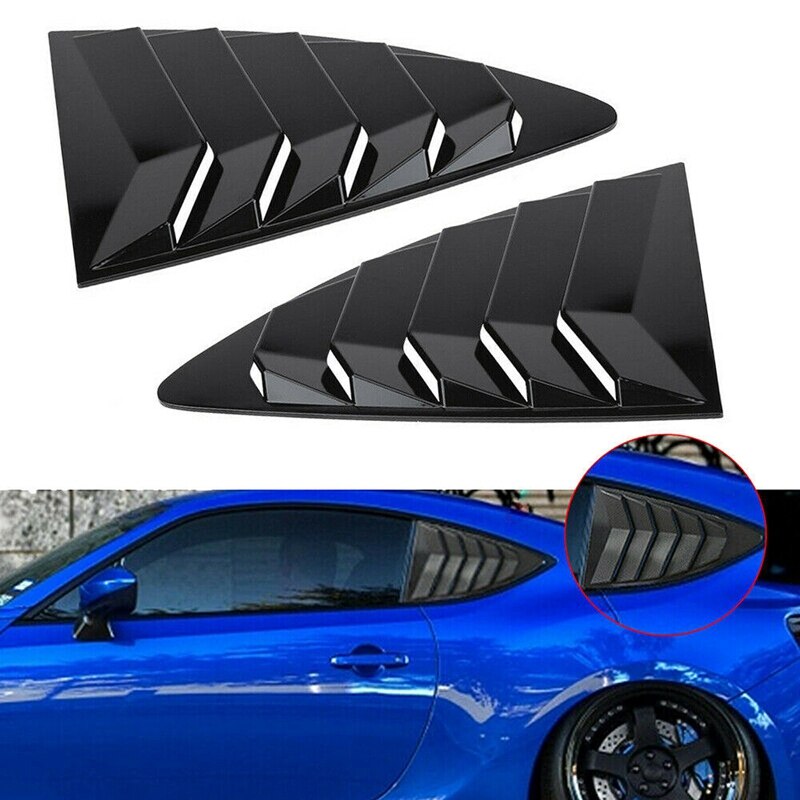Cubierta de parasol para ventana de cuarto trasero de ABS para coche, para Toyota 86 Scion FRS Subaru: shiny black