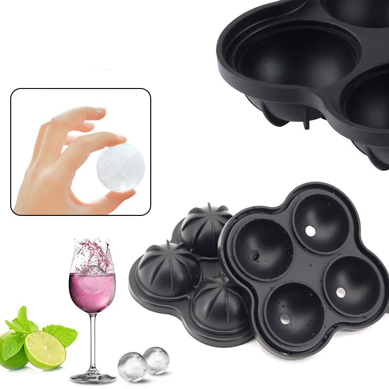 6 Cell Big Sphere Ice Ball Ice Cube Tray Whiskey Wine Cocktail Party Bar Accessories Large Ice Cube Maker Silicone Mold