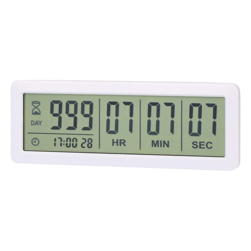 Big Digital Countdown Days Timer Clock - 999 Days Count Down Clock Timer for Graduation Lab Kitchen: white