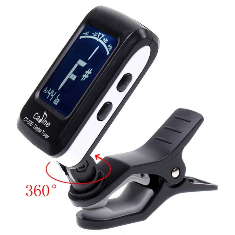 Caline ct -03b lcd clip-on elektronisk digital guitar kromatisk basviolin ukulele tuner