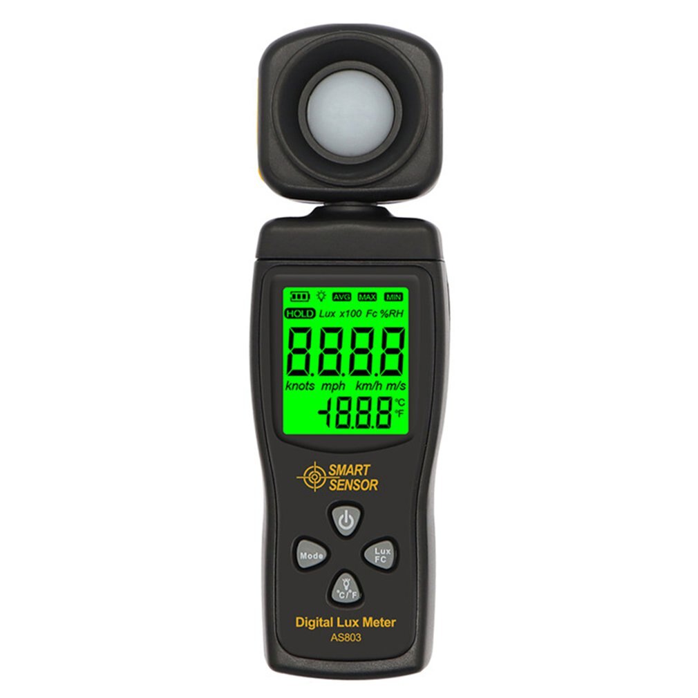 Smart Sensor AS803 Digital Light Meter LCD Handheld Illuminometer Light Meter 1-200000 Lux Tools Photometer Luminance Tester