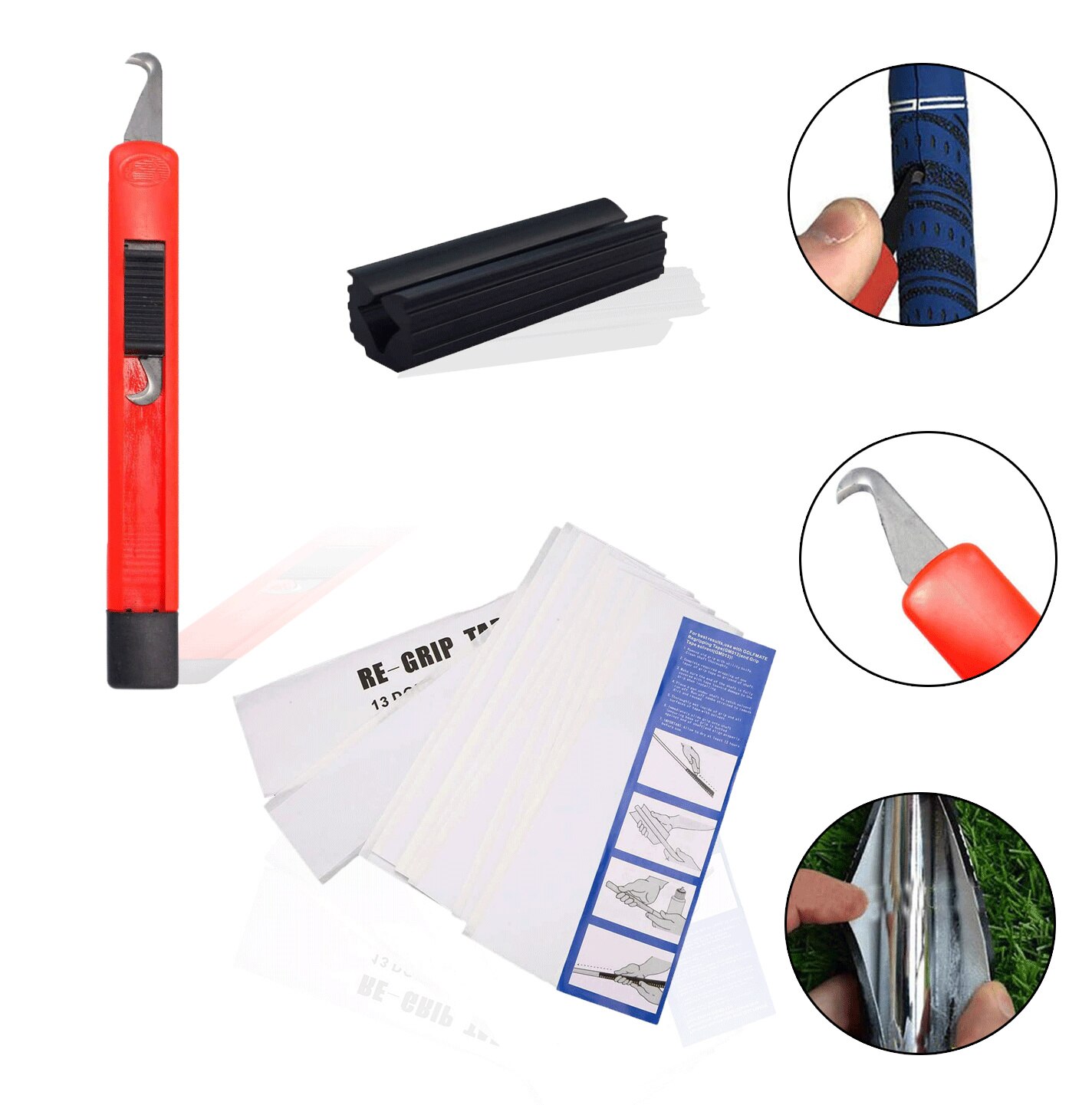 Sport Kit Golf Club Repair Tools Irons Putters Grip Tape Hook Blade Rubber Vise Clamp Remover Golfing Set