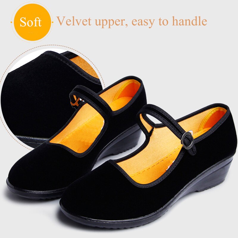 Traditional Chinese Old Beijing Fabric For Shoes Women Flats Massage Hotel Work Casual Canvas Shoes Ancient Drama Props Performa