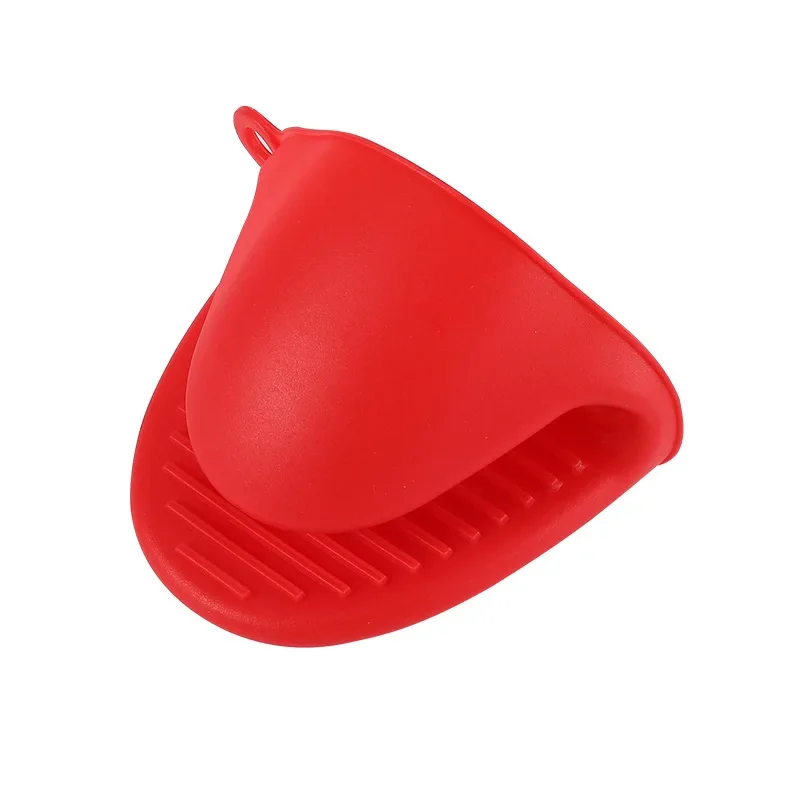 1PC Thick Silicone Oven Gloves Heat Resistant Anti-Scald Gloves for Cooking Pinch Grips Pot Holder Silicone Kitchen Accessories: Red
