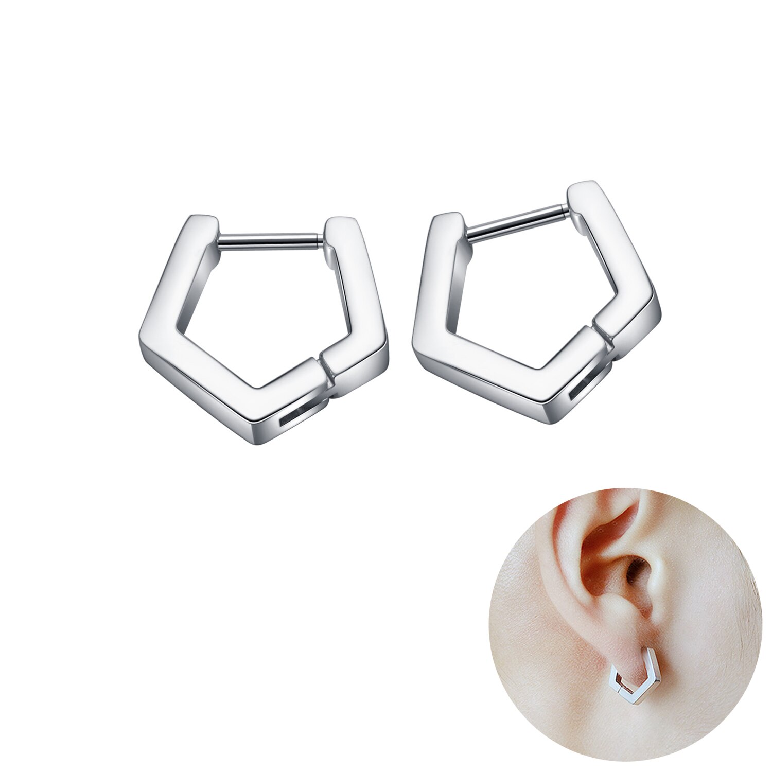 Various Punk Hiphop European Men Women Retro 316L Stainless Steel Earrings Simple Personality Jewelry For Birthday: ZYE023