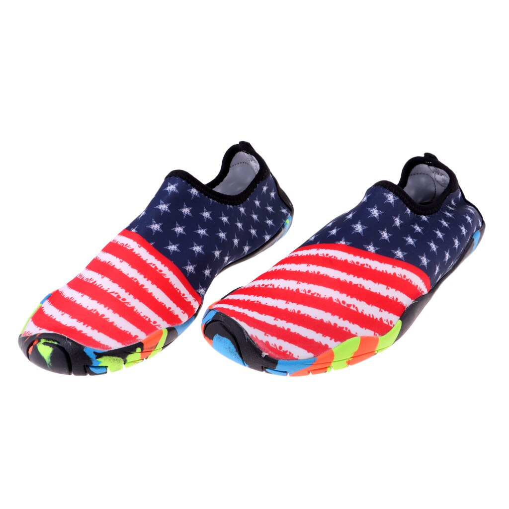 Water Shoes Men Women Aqua Shoes Barefoot Quick-Dry Swim Shoes Surf Wet Shoes Beach Shoes for Boating Walking Driving Beach Yoga: stripe star Size 35