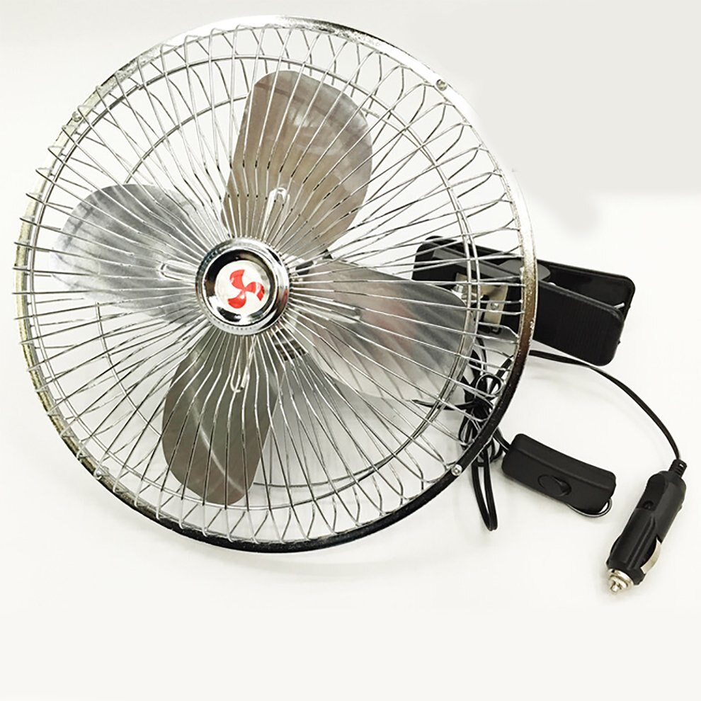 Truck Van Car Fan 10 Inch 12v High Power All Metal Adjustable Speed Fan Electric Auto Cooling Fan Rotatable