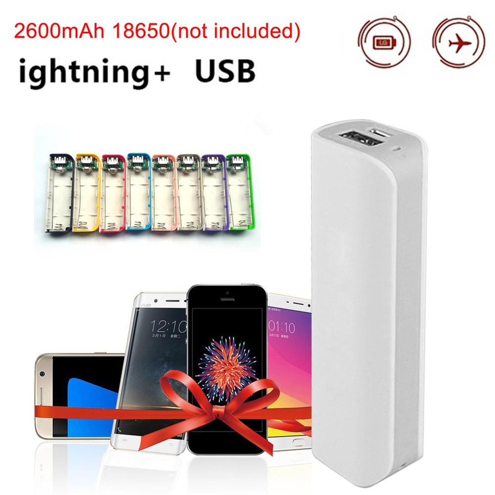 Power Bank Shell Free Welding USB Ports Power Bank PCB Charger Case DIY Kits Powered By 2600mAh 18650 Battery