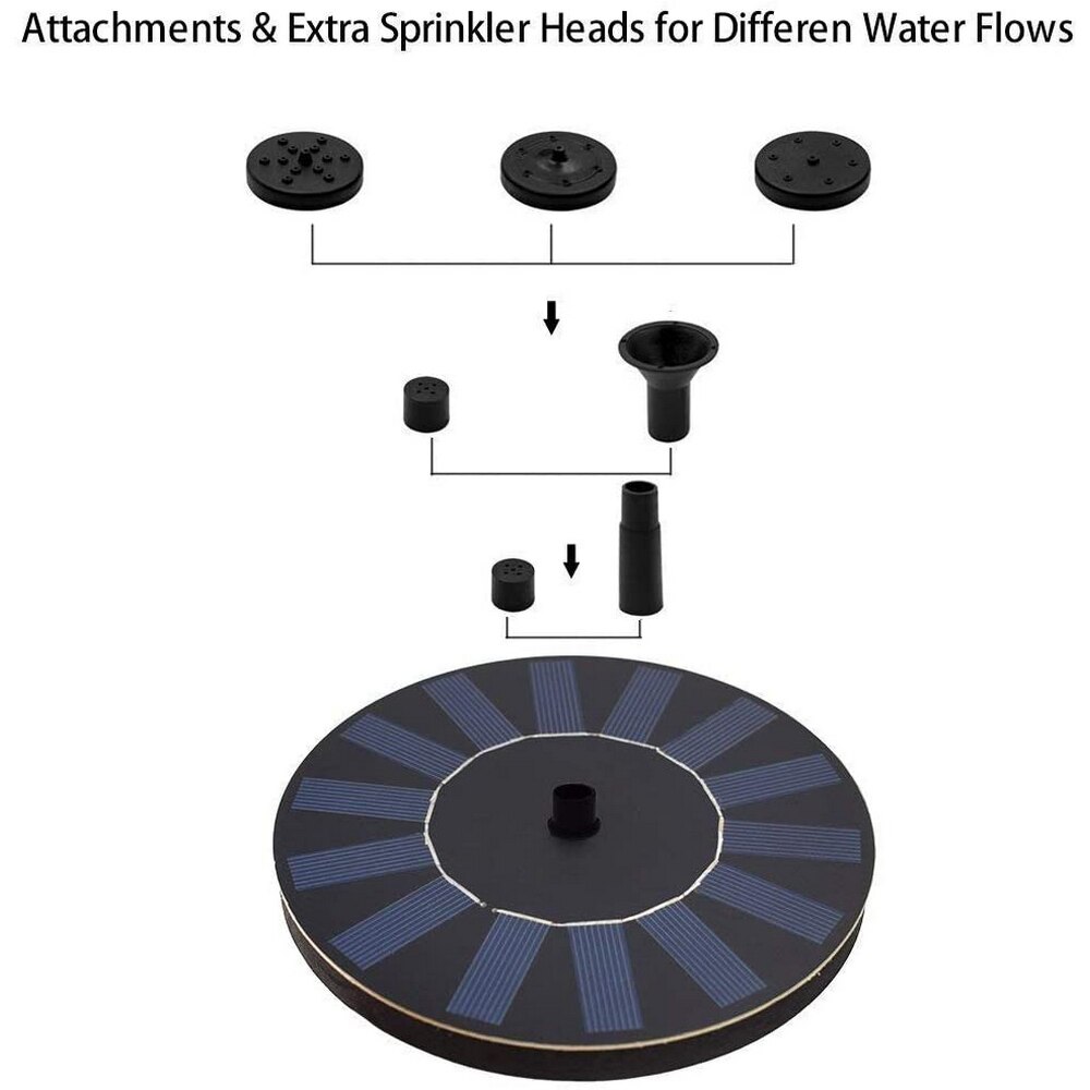 Solar Water Fountain Garden Pool Pond Floating Water Fountain Waterproof Outdoor Solar Panel Pond Patio Garden Lawn Decoration
