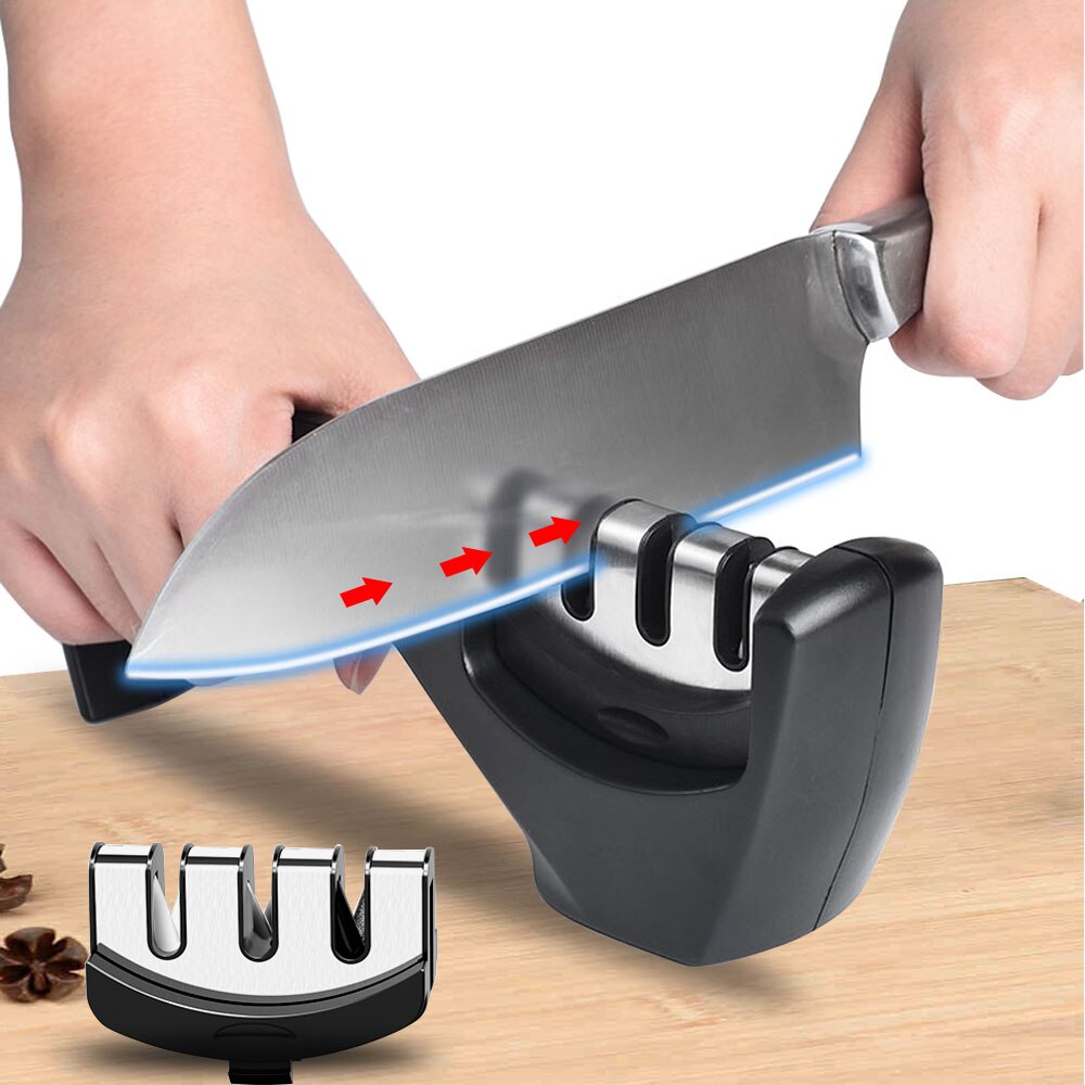 Knife Sharpener Kitchen Sharpening Stone Tungsten Steel and Ceramic Kitchen Knives Accessories